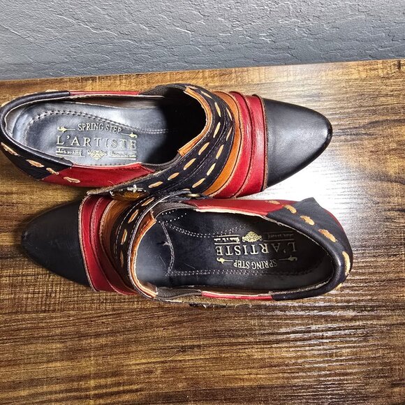 Spring Step L'Artiste Women's Leather Ankle Boots Bootie Size 5.6-6 BOHO - Picture 2 of 14